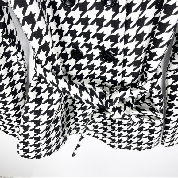 NEW Cato Black White Houndstooth Print Belted Jacket Women’s Size Medium - Picture 5 of 6